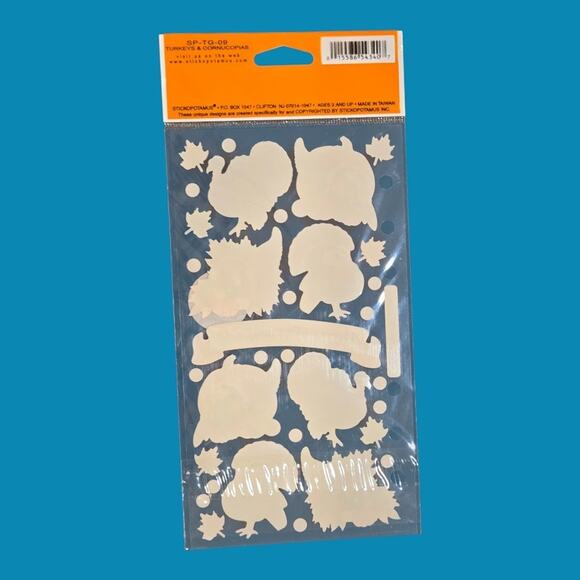 Autumn Thanksgiving Stickopotamus Stickers Fall Leaves and Turkeys & Cornucopias - Picture 4 of 7